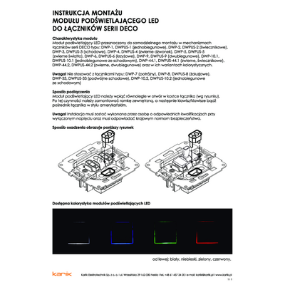 Montaż modułu podświetlającego