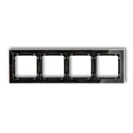 Ramka poczwórna Karlik DECO Art z efektem szkła, transparentna z czarnymi elementami, model 52-12-DRS-4.