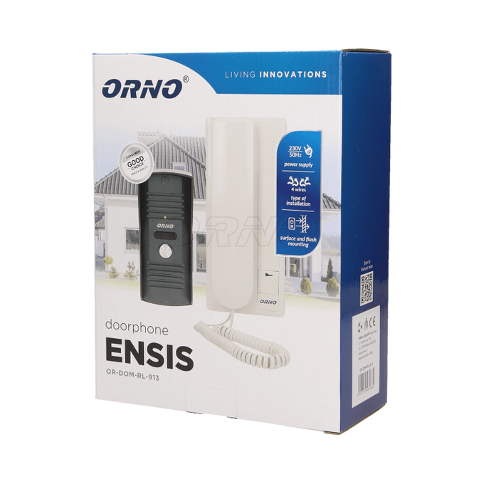 Zestaw domofonowy jednorodzinny, wandaloodporny, ENSIS Orno - OR-DOM-RL-913