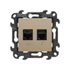 Gniazdo RJ45 kat.5e + gniazdo telefoniczne RJ11 Szampański mat Simon 24 - N5T.01/34