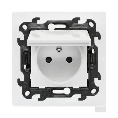 Gniazdo bryzgoszczelne IP-44 Simon 24 biały mat z przesłonami, model NGZ1BCZ.01/11