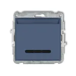 Łącznik hotelowy pojedynczy Karlik MINI w kolorze navy blue z niebieskim podświetleniem, model 64MSH-1.2.