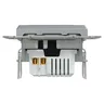 Ładowarka podwójna USB typu A+C 21W PD Stal Schneider Asfora EPH2700562 - widok z tyłu z elementami montażowymi.