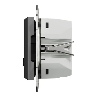 Ładowarka podwójna USB typu A+C 45W PD Antracyt Schneider Asfora - widok boczny mechanizmu z zaciskami.