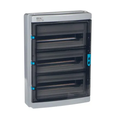 Rozdzielnica natynkowa KDB-IP65-S54T IDEAL by Kanlux, 54 moduły, IP-65, z przezroczystą klapą.