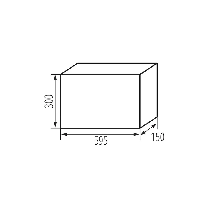 Rozdzielnica natynkowa Kanlux KDB-IP65-S36T schemat wymiarów: 595x300x150 mm