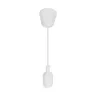 Biała lampa wisząca VOLTA WHITE E27 marki Ideus z białym kablem i oprawką na żarówkę E27.