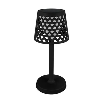Czarna lampa solarna LED AZURA LED 3W z ażurowym kloszem i ciepłą/zimną barwą światła, IP-44
