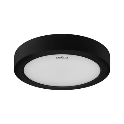 Czarna, okrągła oprawa sufitowa LED EDOR CCT o mocy 18W, strumieniu świetlnym 1610lm i barwie 4200K, z możliwością regulacji.