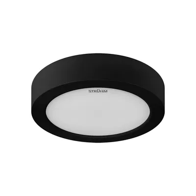 Czarna, okrągła oprawa sufitowa LED EDOR o mocy 12W, strumieniu świetlnym 1050lm i barwie 4200K.