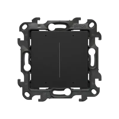 Czarny matowy sterownik oświetleniowy podwójny Simon 24 GO z technologią WiFi, model NEW2W.01/49