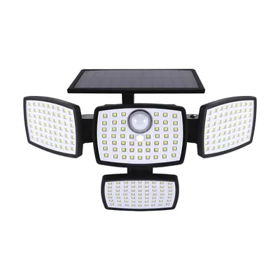 Lampa solarna LED BORUT z czujnikiem ruchu, 10W, 1100lm, barwa neutralna 4100K, IP-65, czarna, producent Ideus.