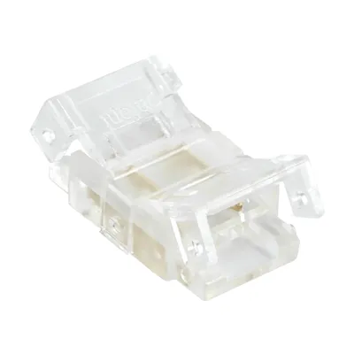 Przezroczysty łącznik do taśm LED SMD 12-24V DC marki Ideus, model 04801, do łatwego montażu oświetlenia.