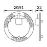 Schemat techniczny magnetycznego modułu LED ARENA LED 18W CCT, średnica 191 mm, grubość 32 mm.