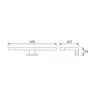 Schemat techniczny oprawy dekoracyjnej LED DOLI LED 9W CHROME NW 700lm 4000K b.neutralna IP-44 Chrom Ideus z wymiarami 500mm, 107mm i 59mm.