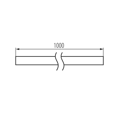 Schemat techniczny osłony szynoprzewodu Kanlux TEAR 1F COVER 1M B o długości 1000 mm.