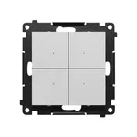 Sterownik oświetleniowy poczwórny SWITCH Q WiFi Aluminium mat Simon 55 GO - TEW4W.01/143, elegancki i nowoczesny panel sterujący.