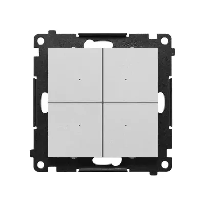 Sterownik oświetleniowy poczwórny SWITCH Q WiFi Aluminium mat Simon 55 GO - TEW4W.01/143, elegancki i nowoczesny panel sterujący.