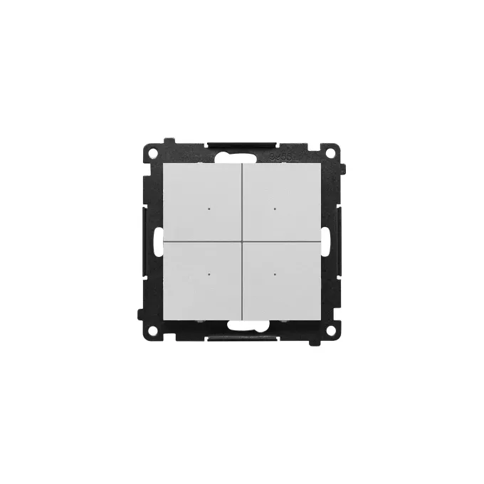 Sterownik oświetleniowy poczwórny SWITCH Q WiFi Aluminium mat Simon 55 GO - TEW4W.01/143, elegancki i nowoczesny panel sterujący.