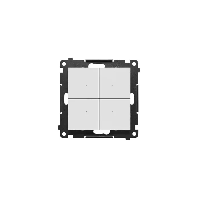 Sterownik oświetleniowy poczwórny SWITCH Q WiFi Jasnoszary mat Simon 55 GO - TEW4W.01/114 marki Kontakt-Simon z czterema przyciskami.