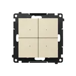Sterownik oświetleniowy poczwórny SWITCH Q WiFi Simon 55 GO w kolorze szampańskiego matu, z czterema klawiszami.