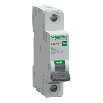 Wyłącznik nadprądowy Schneider Electric Easy9 Pro, 1P, C, 2A, 6kA, model EZ9F-C2-1, numer katalogowy EZ9F57102.