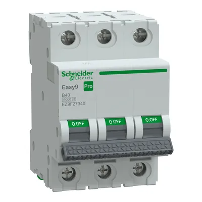 Wyłącznik nadprądowy Schneider Electric Easy9 Pro, 3-biegunowy, 40A, 6kA, model EZ9F-B40-3