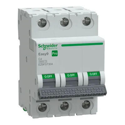 Wyłącznik nadprądowy Schneider Electric Easy9 Pro, 3-biegunowy, C4, 6kA, model EZ9F57304