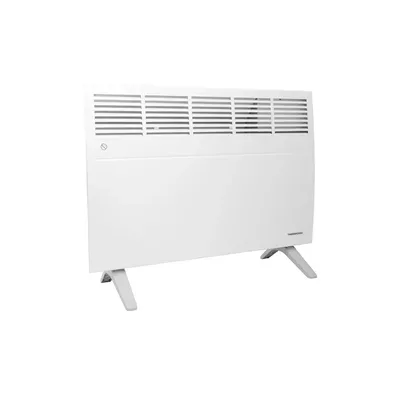 Biały grzejnik elektryczny Thermoval T18 Next 1500W z programatorem i funkcją WiFi, na nóżkach.