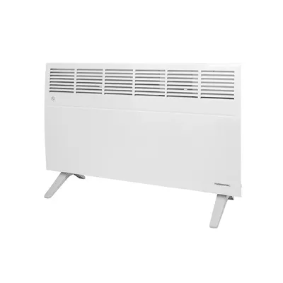 Biały grzejnik elektryczny Thermoval TX Next 2000W z nóżkami, idealny do ogrzewania pomieszczeń.