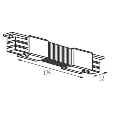 Łącznik elastyczny do systemu TEAR N CON-I FLEX W Kanlux, wymiary 175x32 mm, biały.