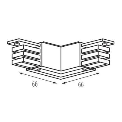 Łącznik typu L do systemu TEAR N CON-L RL-B Czarny Kanlux, wymiary 66 mm, czarny.
