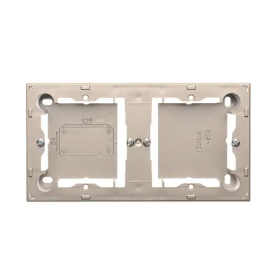 Puszka natynkowa płytka podwójna Simon Basic Standard MPN2/29 z widocznymi oznaczeniami wymiarów 125x54mm.