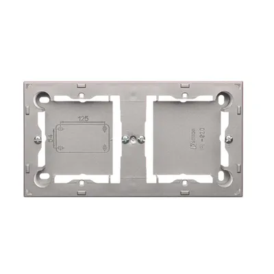 Puszka natynkowa płytka podwójna Stal Inox Simon Basic Standard - MPN2/21. Wymiary 125x54 mm. Produkt firmy Kontakt-Simon.