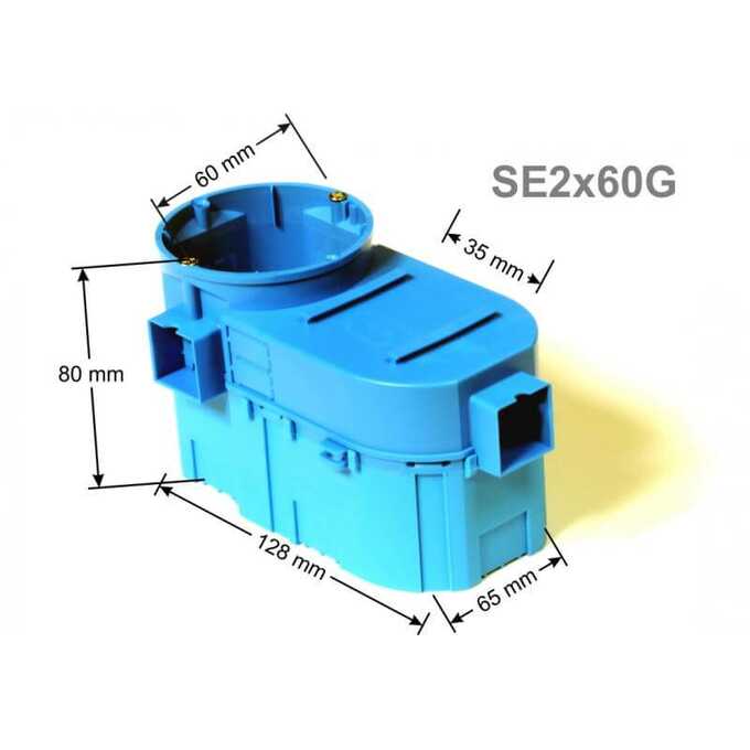 Puszka podtynkowa głęboka 2x60 mm Simet - SE2x60G