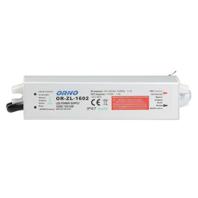 Zasilacz do LED AC/DC LED 12W, IP67 12V DC Orno - OR-ZL-1602