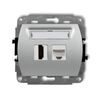 Gniazdo HDMI 2.0 + RJ45, kat.5e Srebrny metalik Karlik TREND - 7GHK-45e