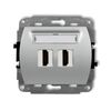 Gniazdo HDMI podwójne Srebrny metalik Karlik TREND - 7HDMI-2