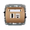 Gniazdo HDMI 2.0 + RJ45, kat.5e Złoty metalik Karlik TREND - 8GHK-45e