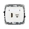 Gniazdo HDMI 2.0 + RJ45, kat.5e Biały Karlik TREND - GHK-45e