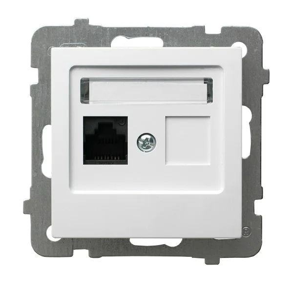 Gniazdo komputerowe pojedyncze RJ45, kat.5e Biały As - GPK-1G/K/m/00