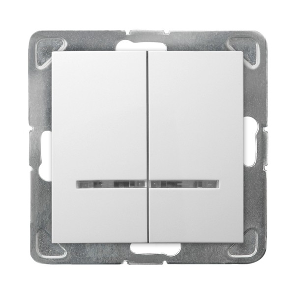 Łącznik podwójny, świecznikowy z podświetleniem Biały Impresja - ŁP-2YS/m/00