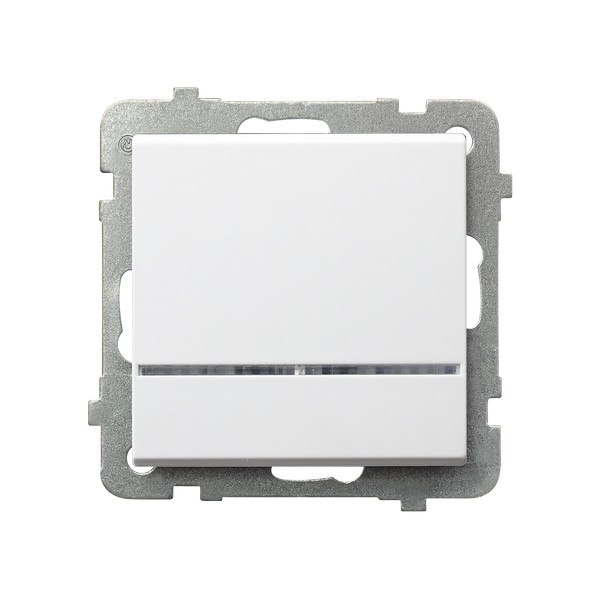 Łącznik jednobiegunowy z podświetleniem Biały połysk Sonata - ŁP-1RS/m/00