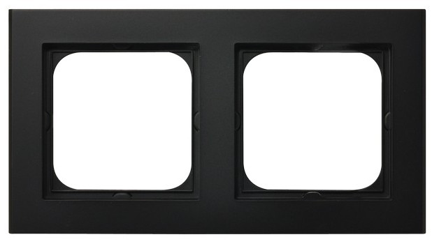Ramka podwójna Czarny matowy Sonata - R-2R/33
