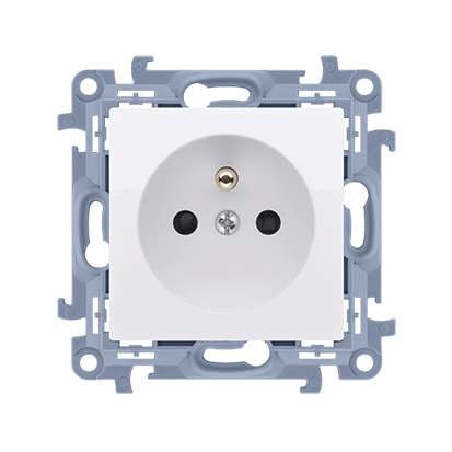 Gniazdo pojedyncze z uziemieniem (szybkozłącza) Biały Simon 10 - CGZ1C.01/11