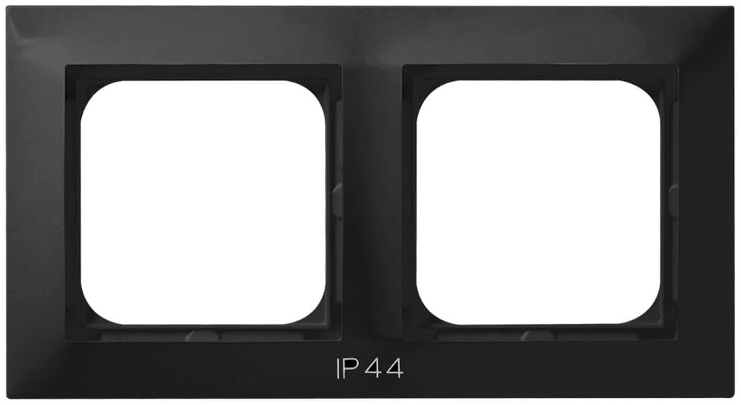 Ramka podwójna do zestawów IP-44 Czarny matowy Impresja - RH-2Y/33