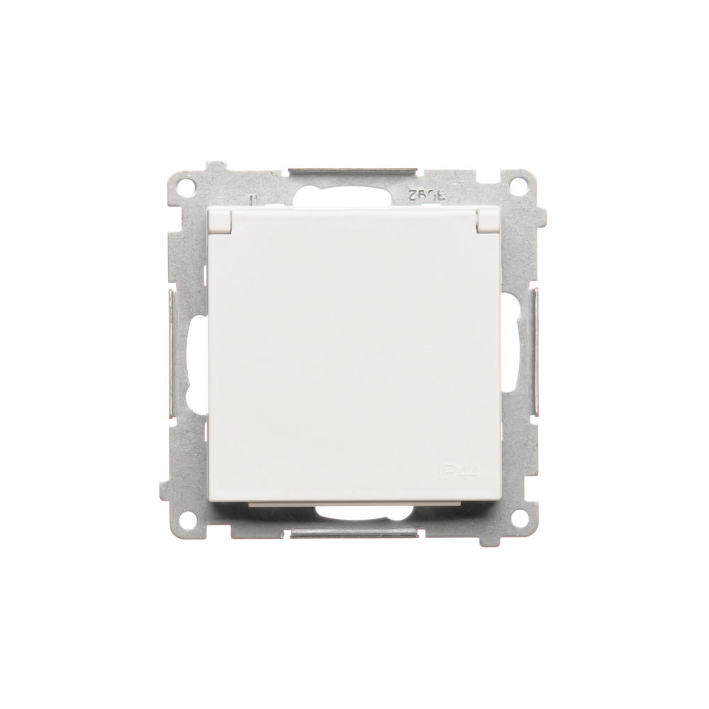 Gniazdo bryzgoszczelne IP-44 bez uszczelki Biały mat Simon 55 - TGZ1BCUZ.01/111