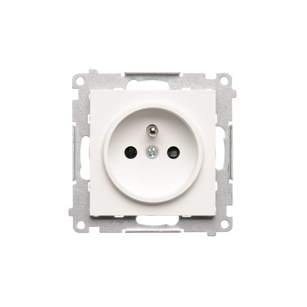 Gniazdo pojedyncze z uziemieniem Biały mat Simon 55 - TGZ1CZ.01/111