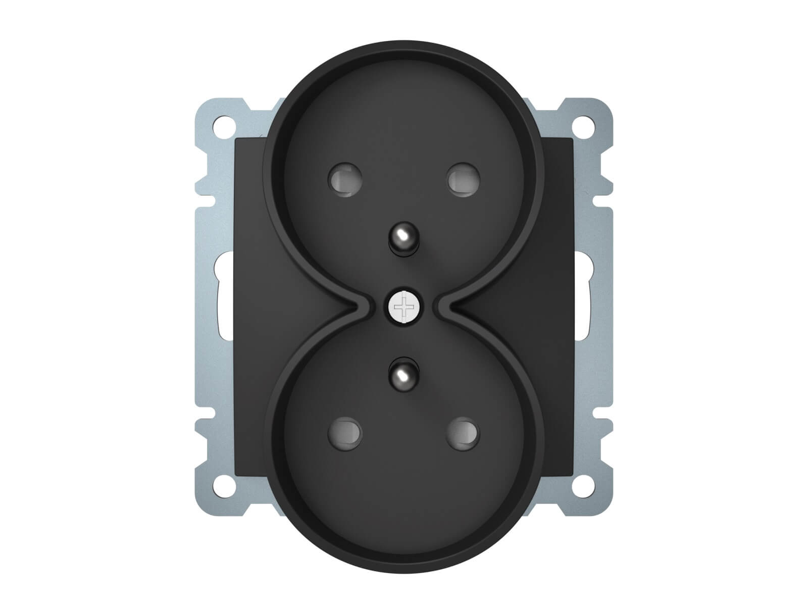 Gniazdo podwójne z uziemieniem Antracyt mat Berker B.Kwadrat - 5361878986