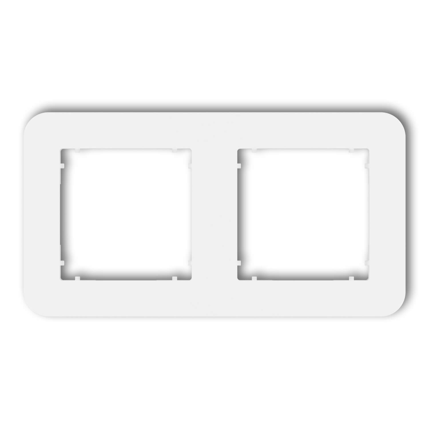 Ramka podwójna zaokrąglona Biały mat Karlik MINI - 25MRTZ-2